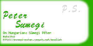 peter sumegi business card
